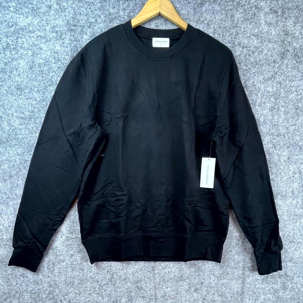 Cotton Citizen Cobain Crew Neck Sweatshirt Mens‎ Medium Jet Black Long Sleeve